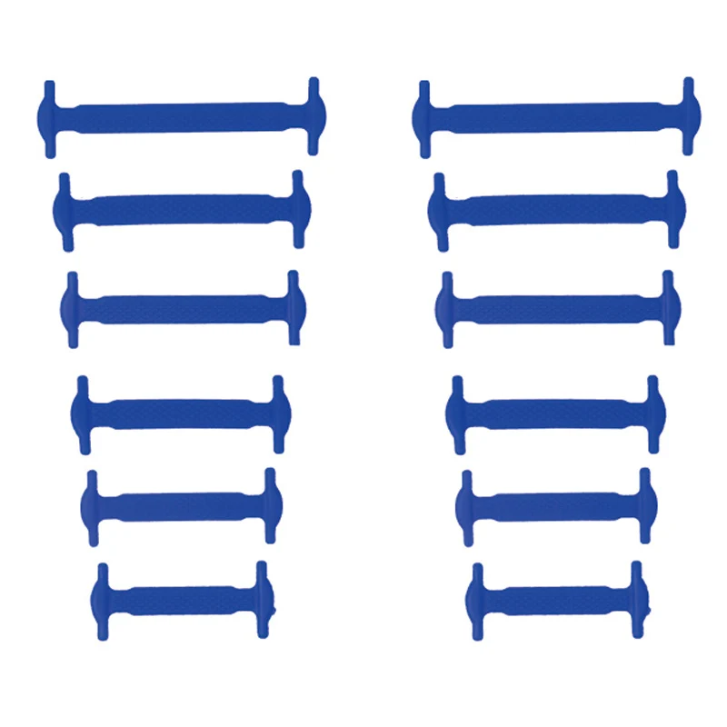 12 шт./упак. резиновые силиконовые шнурки без завязок для общего назначения эластичные шнурки для ко всем кроссовкам; подарки - Цвет: deep blue
