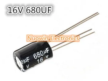 

50pcs 680UF 16V Electrolytic Capacitor 16V 680UF Aluminum Electrolytic Capacitor 8X12mm