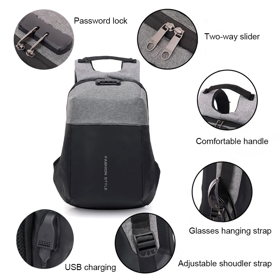 حقيبة السفر الرجال محمول 15.6 17 ''الظهر للماء مكافحة سرقة Bagpack USB شحن كلمة حقيبة حزمة طالب السفر أكياس حقيبة السفر الرجال محمول 15.6 17 ''الظهر للماء مكافحة سرقة Bagpack USB شحن كلمة حقيبة حزمة طالب السفر أكياس