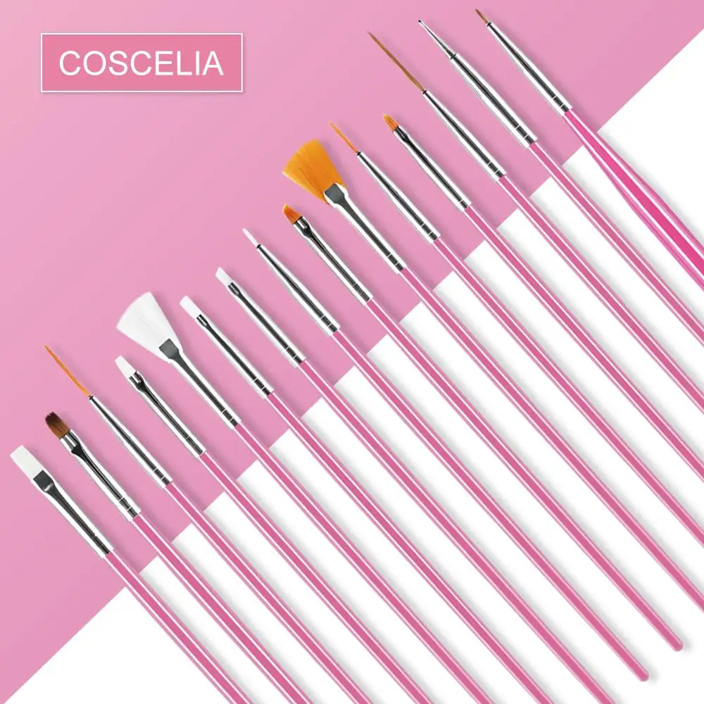 COSCELIA Nail Print Pen Acrylic Nail Art Brush UV Gel Brush Nail Art Brushes For Manicure Nail Art pencil