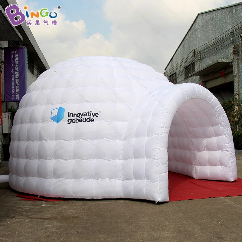  outdoor event tent/trade show tent 5.7x5.5x3.5 M inflatable dome igloo tent with 2 doors for advert