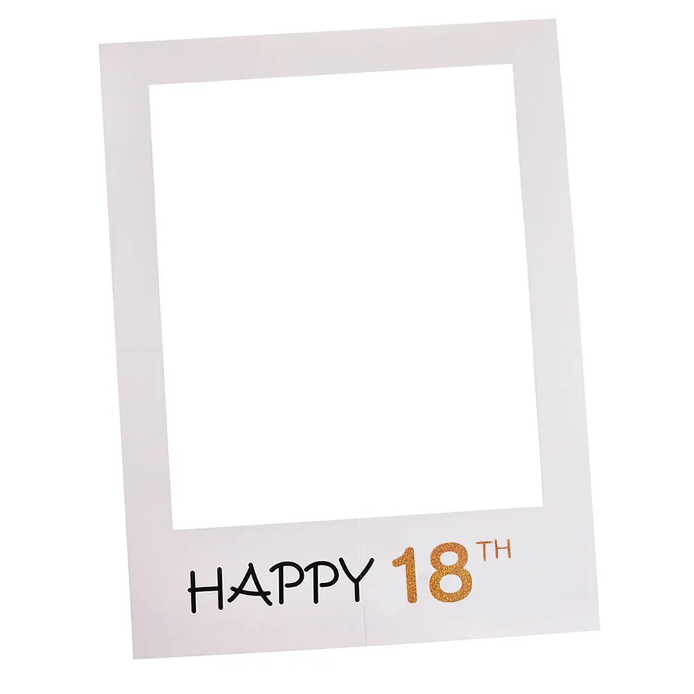 

1st/16/18/21/30/40/50/60th DIY Paper Birthday Hanheld Picture Frame Cutouts Photo Frame Booth Props Happy Birthday Paper Party