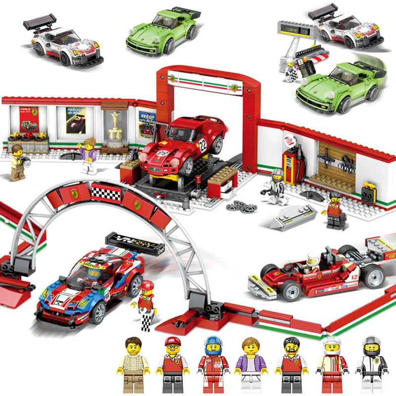 

City Car Series Speed Rally Champions Super Racing Car Figures Building Block Compatible Legoed Technic Bricks Toy Children Gift