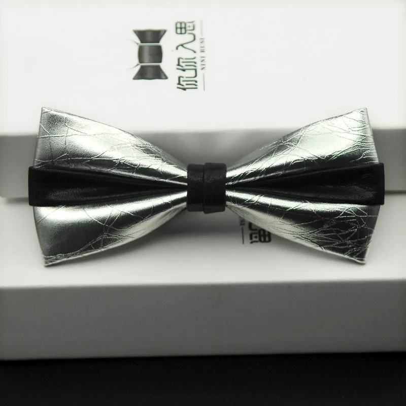 Ninirusi из искусственной кожи Для мужчин Bling Bow Tie Solid бабочка Gravata Новое поступление модные corbatas Hombre Свадебная вечеринка Для женщин Bowties