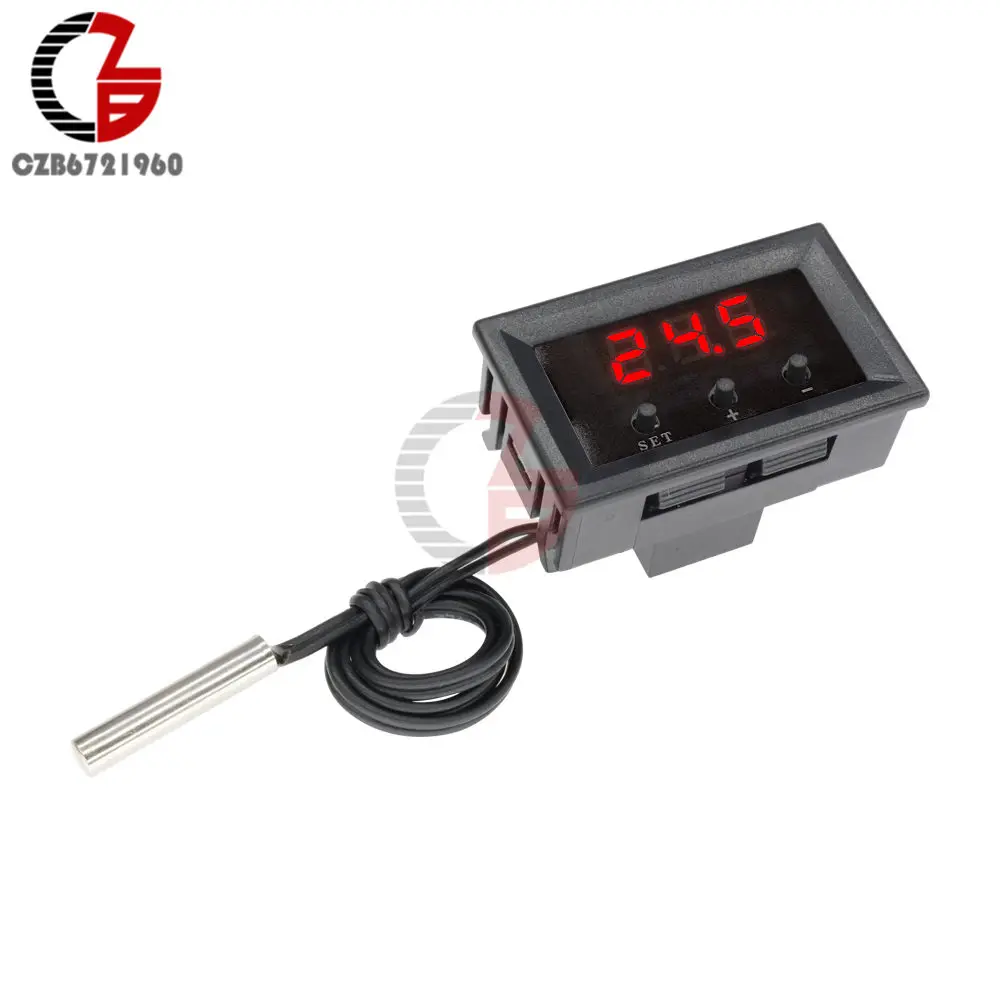 

12V W1209 Digital Thermostat Temperature Controller Thermal Regulator Car Incubator Aquarium Thermometer Red Blue LED Display