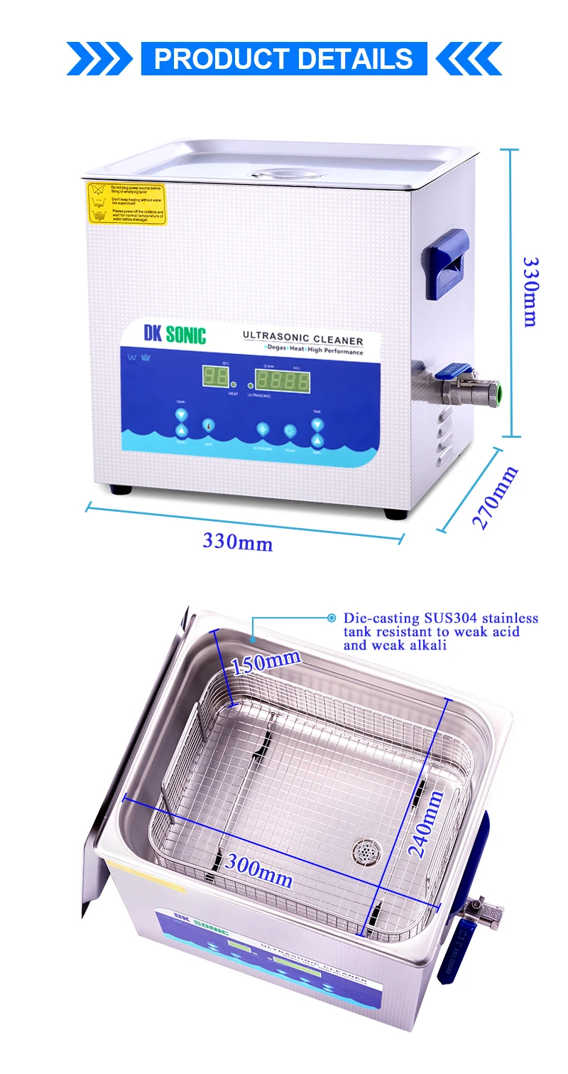 DK sonic 10L 240 Вт дегазация с таймером нагревателем Ультра звуковой очиститель ванны для деталей ювелирных изделий латунное кольцо для очков карбюратор топливный инжектор