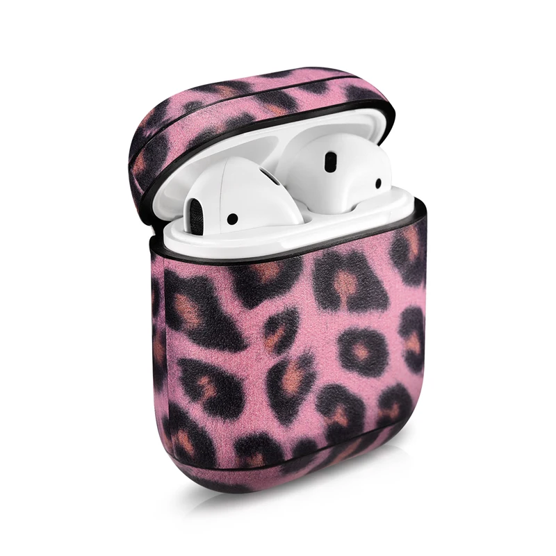 Защитный чехол icarer из натуральной кожи с леопардовым принтом сумка для Apple AirPods