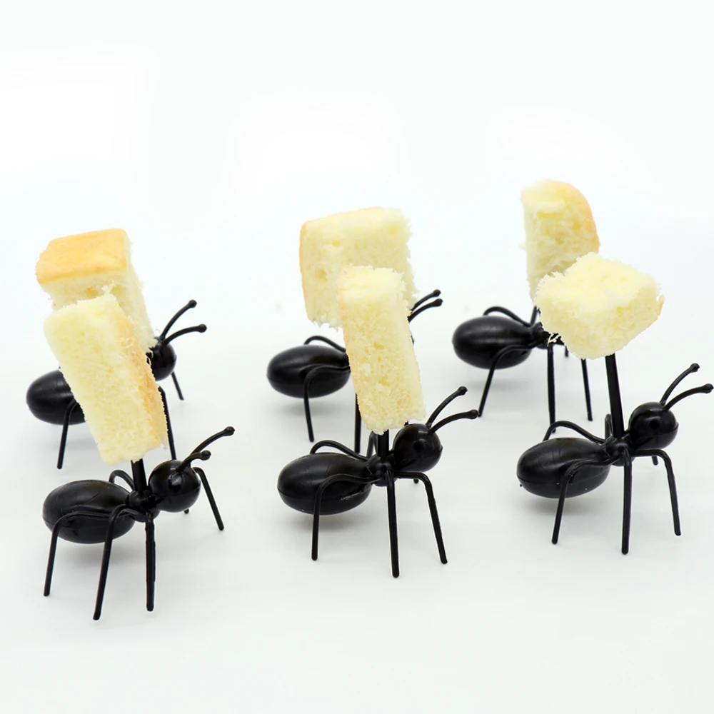 

12pcs /lot Halloween Party funny ant fruit fork Hawaii Ant Fruit Fork Tableware Multiple Use Snack Cake Dessert Forks For Party