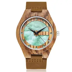 Экологичная Пробка деревянный часы синий мрамор наручные часы мужские & #39 s наручные кварцевые часы деревянные часы для мужчин мужской
