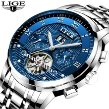 LIGE Mens Watches Top Brand Luxury Automatic Mechanical Watch Men Full Steel Business Waterproof Sport Watches Relogio Masculino relogio masculino mens watches top brand luxury automatic mechanical watch men full steel business waterproof sport watches 2019