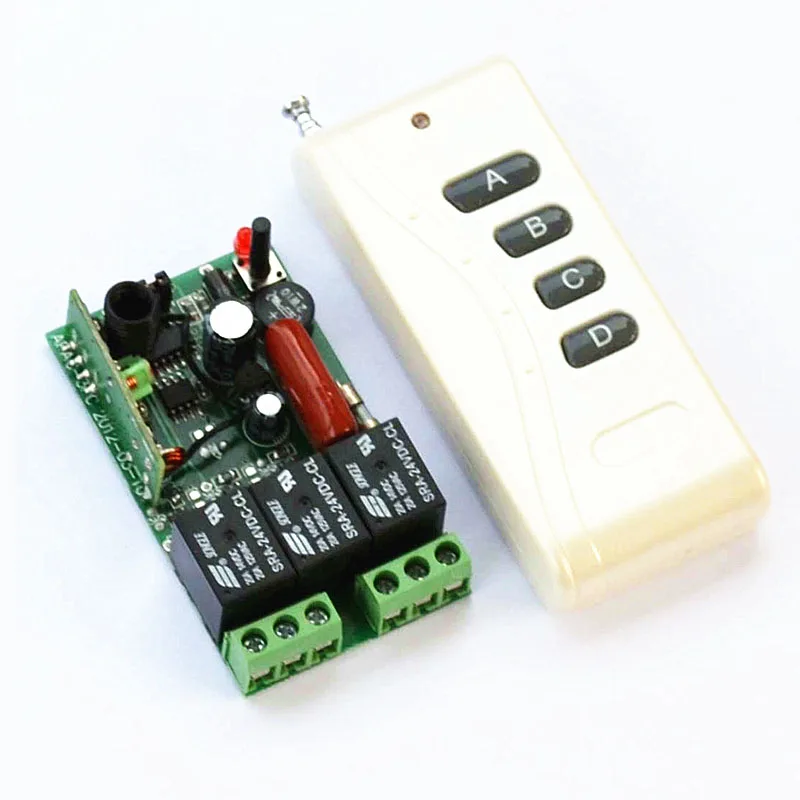 

AC 110V 220V 3CH wireless remote control switch with 1000 meters high power remote control lamps access control pump control
