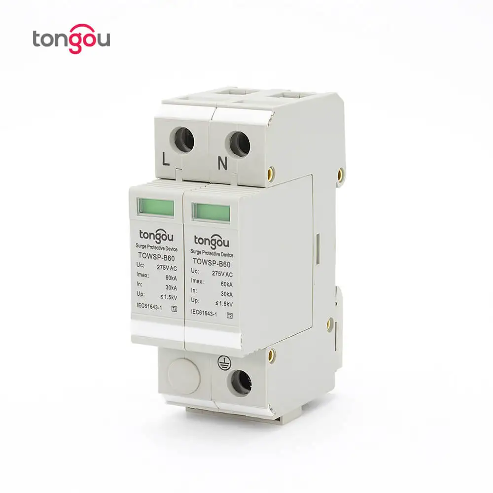 Goede SPD 1 P N 30KA ~ 60KA B ~ 275VAC Huis Overspanningsbeveiliging Bescherming Beschermende Low voltage Afleider Apparaat