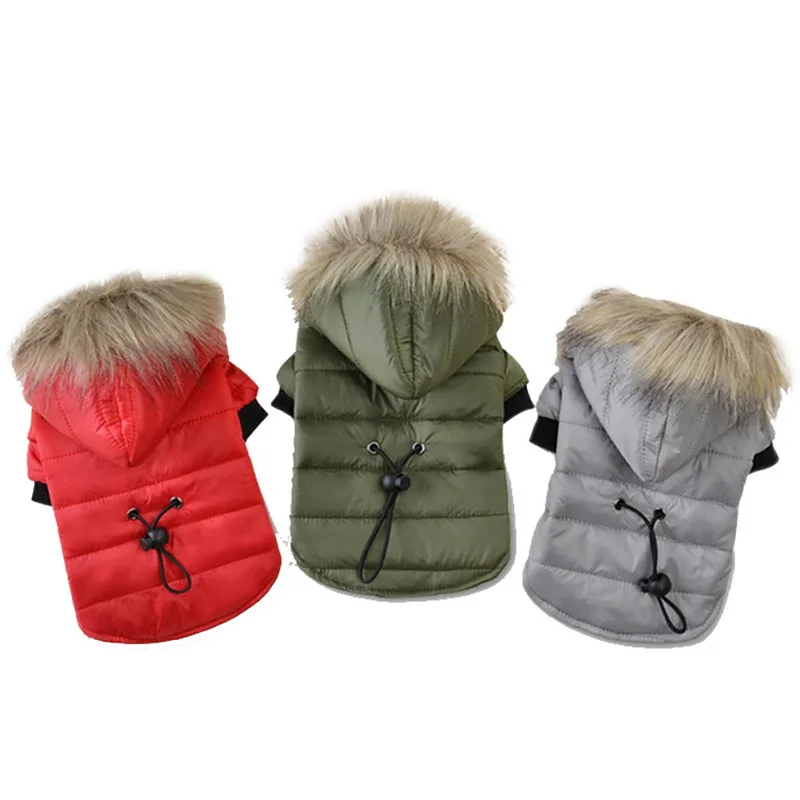 

Pet Dog Coat Cotton Winter Warm Small Dog Clothes Soft Fur Hood Puppy Jacket Clothing Dog Clothes 5 Size Dogs Accessories