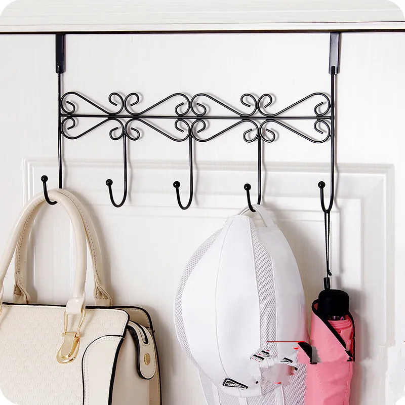 cheap Creative Iron Door Creative Hook Hangers Coat Hooks Hanging Storage Rack For Cloth Hat