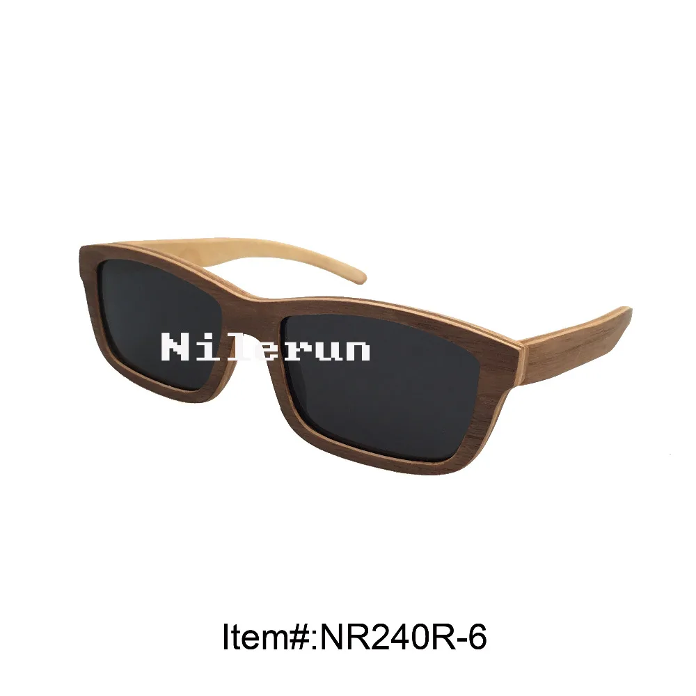 

unisex men women rectangle grey recycled wood sunglasses
