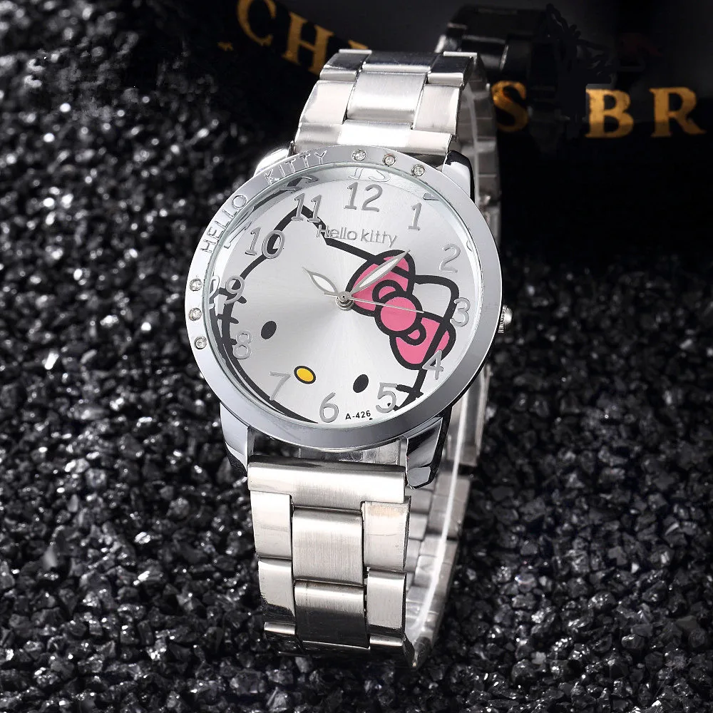 Раскошный ремешок для часов со стразами для девочек женские деловые наручные часы из нержавеющей стали детские Мультяшные часы Bayan Saat