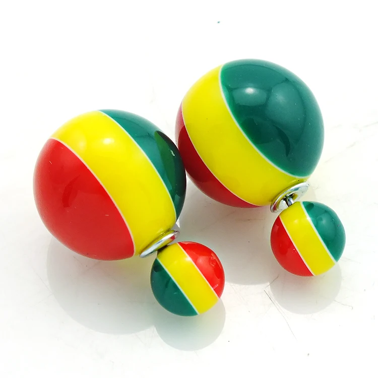 

Latest Fashion Stud Earrings Women Colorful Pearl Double Ball Earrings Jewelry Valentine's Gift Free Shipping