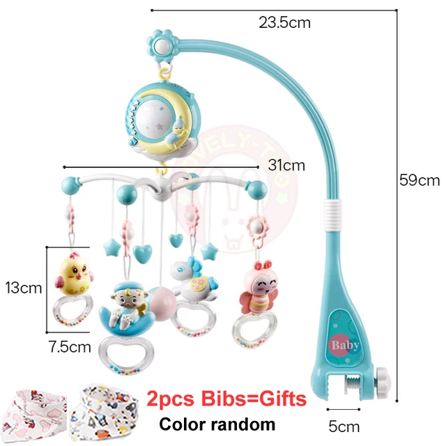 Baby Crib Mobiles Rattles Toys Bed Bell Carousel For Cots Projection Infant Babies Toy 0 12