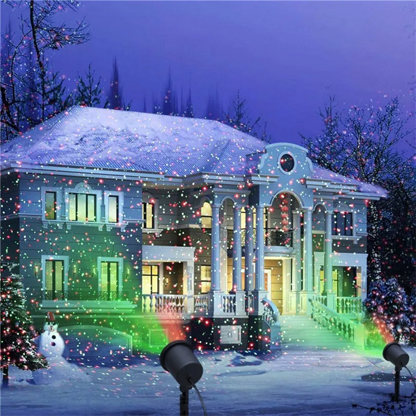 Открытый движущийся Полный небо Звезда Рождество лазерный проектор лампа зеленый и красный светодиодный свет сцены водонепроницаемый Пейзаж садовый светильник для газона