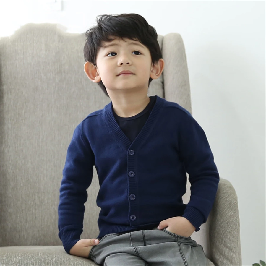

2017 Fashion Kids Cardigan Coat Boy Sweaters Color Cotton Boy Knitted Single Soft Winter Cotton Warm Children Outer Wear 602051