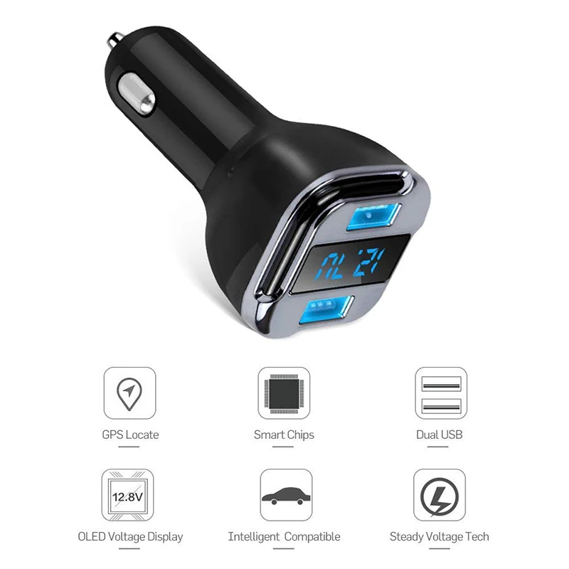 Gps устройство для автомобиля с двумя портами USB Зарядное устройство 2 Порты и разъёмы USB адаптер быстрой Зарядное устройство gps настройки приложения Управление Авто Запчасти