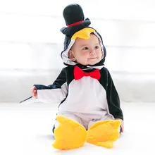 Рождество для маленьких мальчиков и девочек Карнавальный костюм для детей ясельного возраста Косплэй комбинезоны в виде пингвинов детская одежда, костюм для Хэллоуина детский комбинезон, комплект