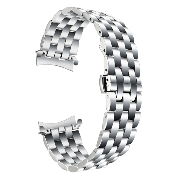 Ремешок для часов из нержавеющей стали с загнутым концом 22 мм+ инструмент для samsung Galaxy Watch 46 мм SM-R800 ремешок на запястье сменный Браслет - Цвет ремешка: Silver 5P