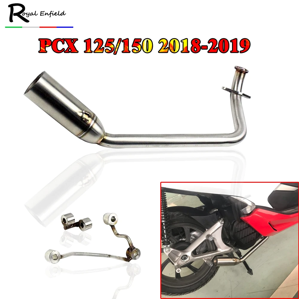 

PCX150 Pcx125 For Honda PCX 125 PCX 150 2018 2019 17 Muffler Exhaust Pipe System Motorcycle Without Muffler Mid pipe 2010 - 2016