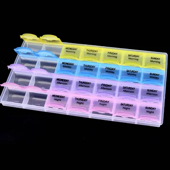 

Candy Color Detachable Empty Storage Box One Week Jewelry Rhinestones Beads Crystal Accessories Container Display Storage Case