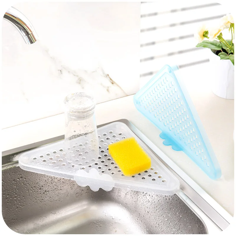 Useful Fashion Household Triangular Kitchen Sink Corner Storage Rack Sponge Holder Tray For Kitchen Tools Free Shipping Sponge Holder Storage Rackcorner Storage Aliexpress