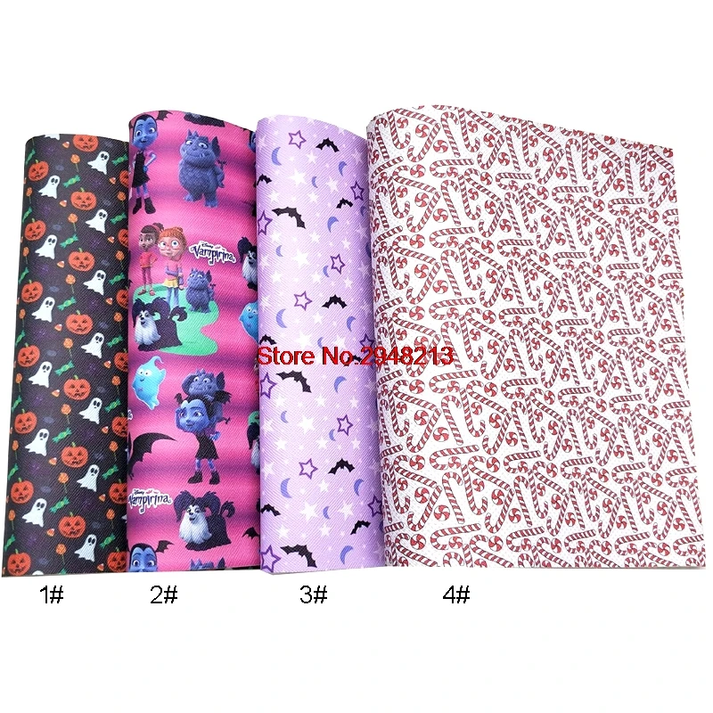 

Printed Soft Faux Synthetic Leather Sheet printed Vinly sheet for Halloween DIY Hairbows Craft 20*34cm 12pcs/lots PPUL109