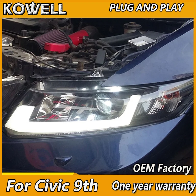 KOWELL стайлинга автомобилей Фара для Honda CIVIC 9th 2012 2013 2014 светодиодный фар глаза
