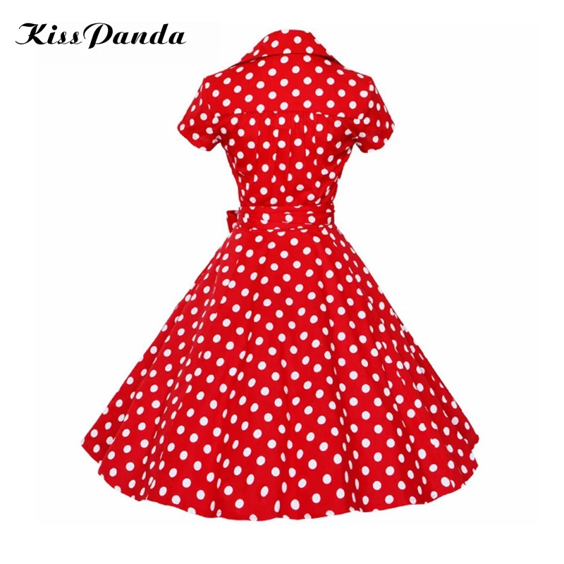1950s 60s vintage dress plus size dot red floral print  (3)