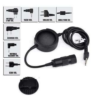 

Element Z Tactical PTT New TCI Walkie-Talkie Headset PTT Hole Military BF Midland PTT 5 Plugs For Baofeng Radio Z138