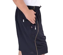 Fashion 2019 Summer Zipper Pocket Old men stripe knee Length shorts loose elderly short trousers men plus size 5XL