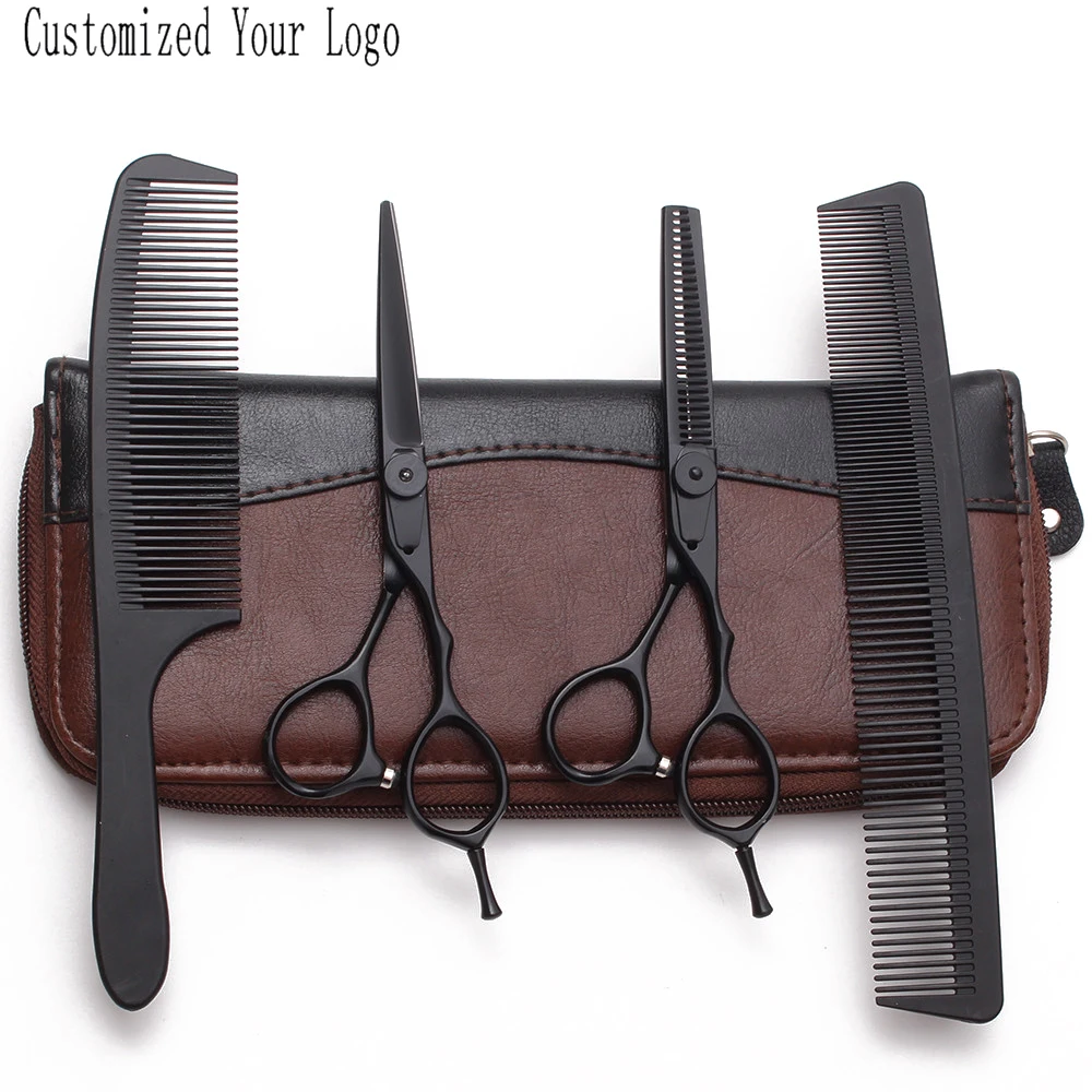 

Suit 6" 17.5cm Engraving Logo C9015 Hairdressing Scissors Cutting Scissors Thinning Shears Professional Hair Scissors With Combs