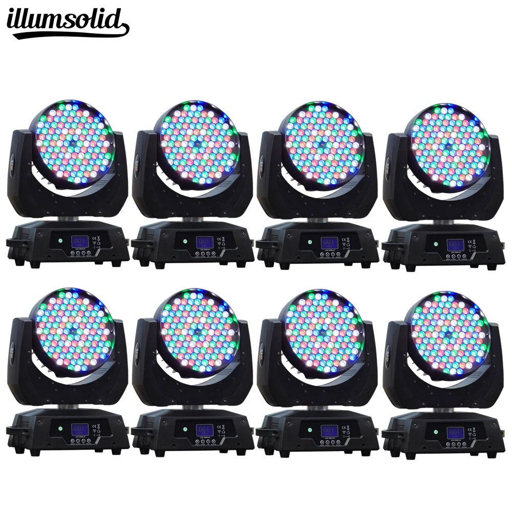 

8Pcs Beam Stage Lighting Moving Head Light LEDs 108x3W Color Mixture RGBW with DMX Control Mode for DJ KTV Disco Party
