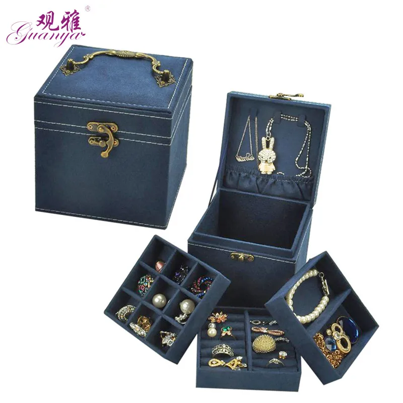 Трехслойная бархатная шкатулка с оленем в Корейском стиле|jewelry case|jewelry boxjewelry storage