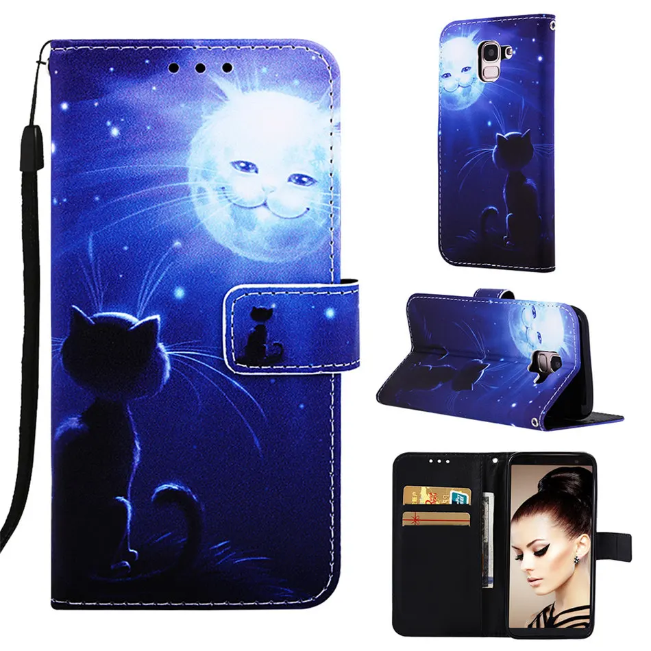 Для Fundas samsung Galaxy M10 M20 M30 S8 J6 плюс A10 A10E A20E A20 A30 A40 A50 A70 чехол с откидной крышкой с отделением для карт с милый тонкий кожаный чехол-книжка чехол DP03D