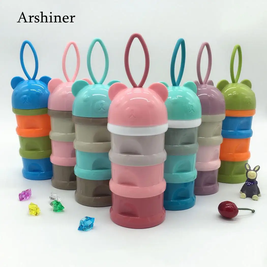

Baby Food Storage Formula Milk Storage Toddler Three Grid Portable Newborn Baby Food Storage Box Canned Products Random Color