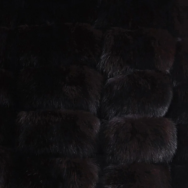 ZIRUNKING, Женское пальто с натуральным мехом, женские длинные пальто с натуральным лисьим мехом, пальто, толстая зимняя верхняя одежда, одежда ZC1726 - Цвет: Бургундия