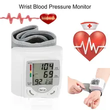 Автоматический цифровой ЖК-дисплей монитор артериального давления на запястье пульсометр измеритель пульса измерительный тонометр Белый Уход за здоровьем