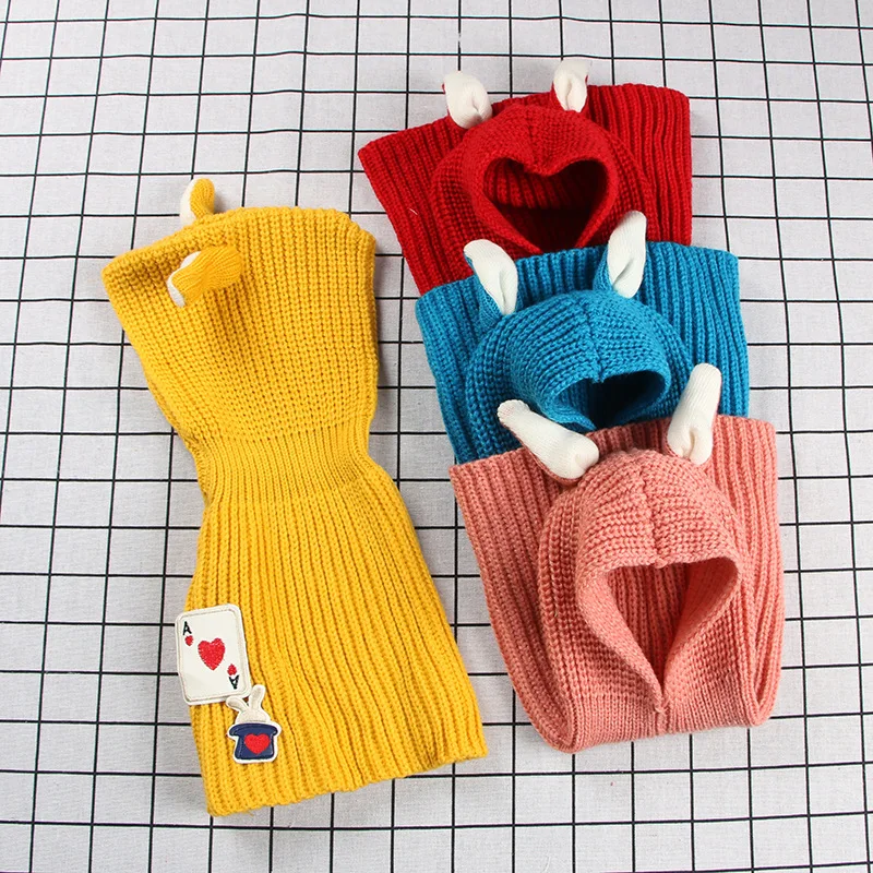 2018 autumn winter children's accessorie cotton knitting wool rabbit 's ears novelty shawl pullover hats boy girl Xmas gift 2018 autumn winter children's accessorie cotton knitting wool rabbit 's ears novelty shawl pullover hats boy girl Xmas gift