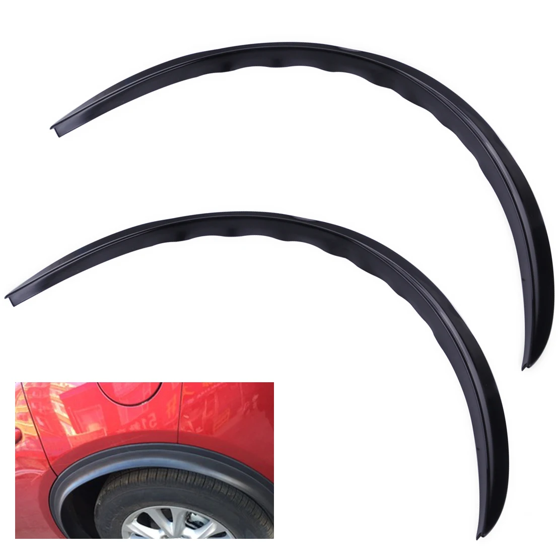 2pcs Car Wheel Arch Guard Trim Anti rub Fender Flare Wheel Eyebrow
