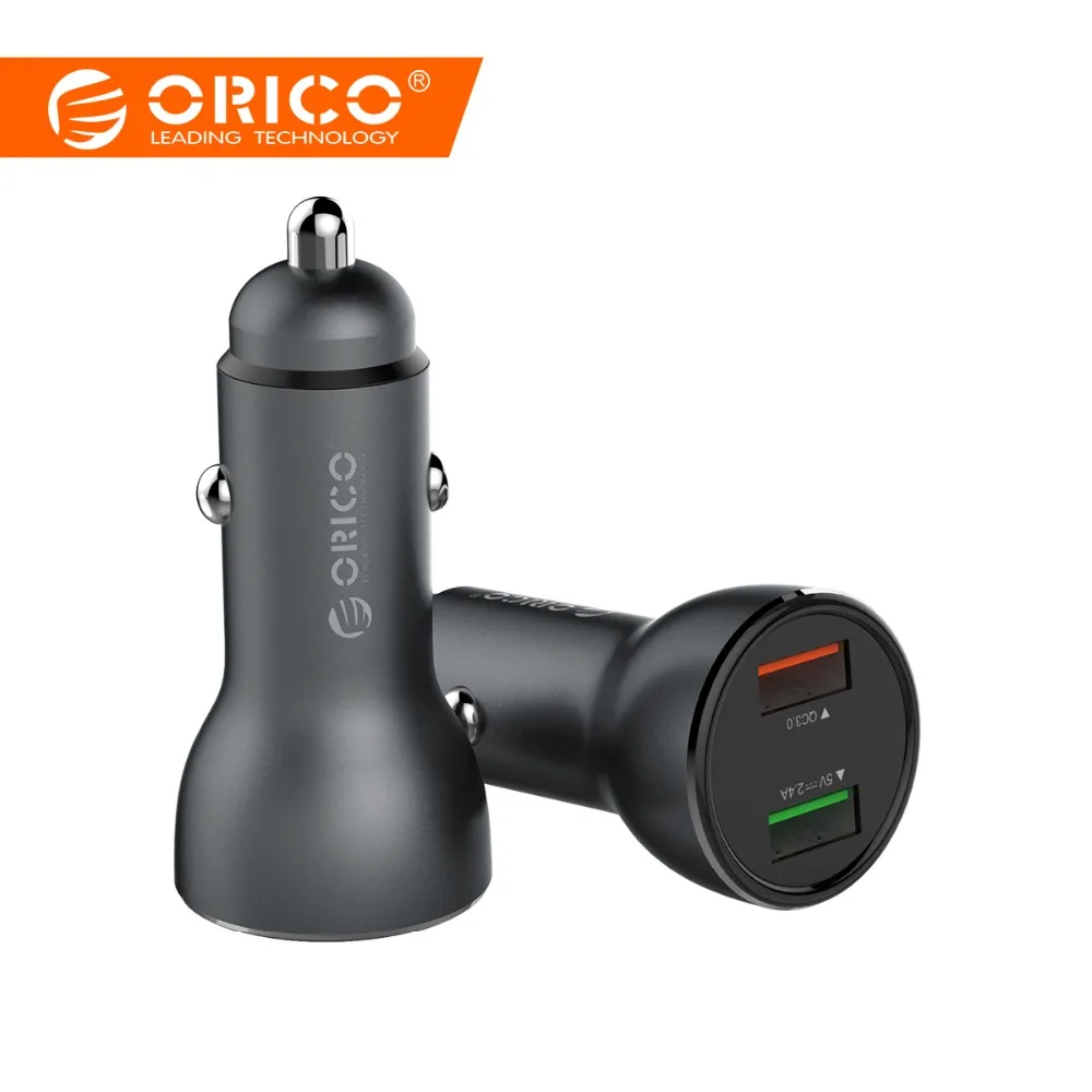 

ORICO Dual USB QC 3.0 Or 5V 2.4A 12W 2 Ports Quick Charge Smart Auto Car Charger for iPhone Samsung Tablet