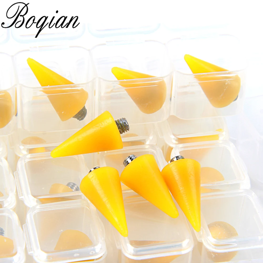 

28PCS Yellow Nail Dotting Wax Pencil Head Replaceable Wax Head for Nail Dotting Pen Beads Rhinestones Gems Picker Self-adhesive