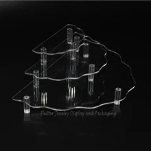 Новейшая модель; акриловое волокно 3-Слои ювелирные изделия Дисплей настольные часы держатель Цепочки и ожерелья с указанием браслет с подставкой витрина стойка с прозрачными кругами