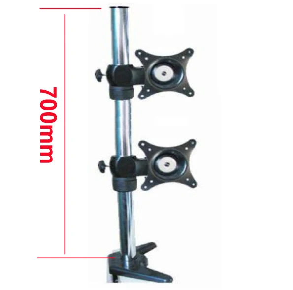 

700mm high 10-27" double monitor desktop stand clamp base 360 rotate swivel tilt full motion 700mm aluminum dual computer table