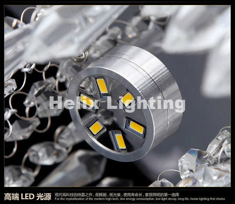 Бесплатная доставка; Роскошные современный прозрачный кристалл потолочный светильник светодиодный потолочный светильник chrome потолочный