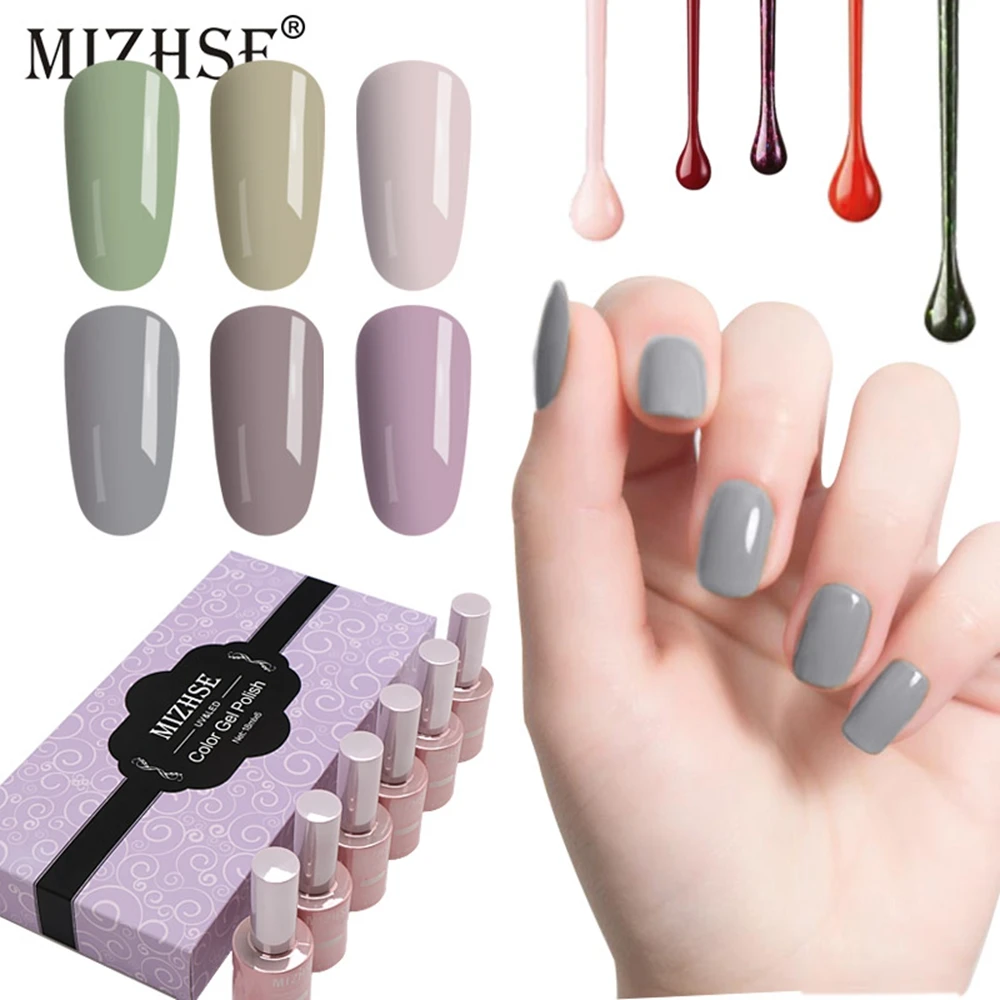 

MIZHSE 18ml Gel Nail Polish Pure Colors Gray Series Soak Off Manicure UV Gel Varnish DIY Nail Art Lacquer